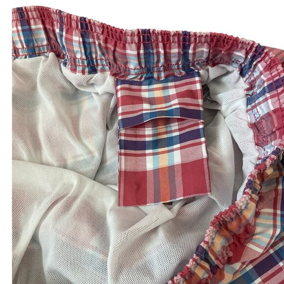 Brooks Brothers Preppy Toe Waist Plaid Mesh Lined Pockets Swim Trunks Size XL - Picture 6 of 7